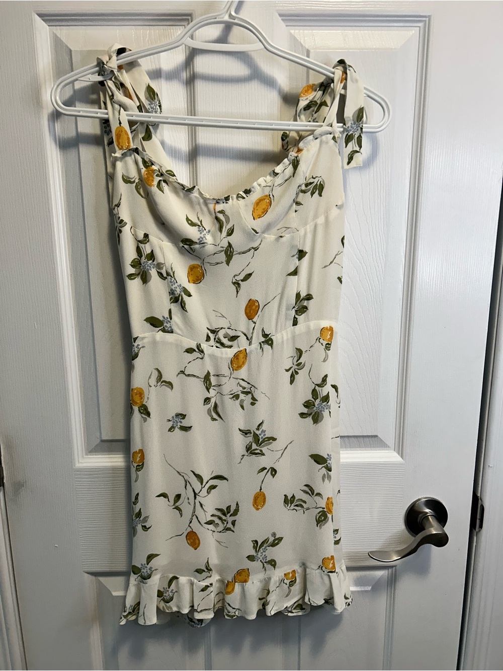 Reformation Christine Citron Mini Dress with Lemon Print - Picture 2 of 13